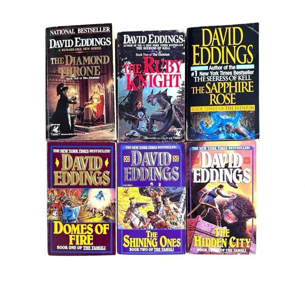 2 Complete Series Set ELENIUM & TAMULI Trilogy by David Eddings 6 Paperback Lot